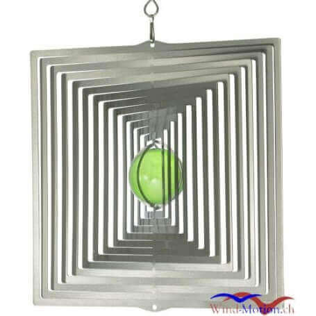 Edelstahlwindspiel QUADRAT (22,5cm) 