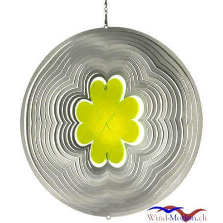 Edelstahlwindspiel Kleeblatt 30 cm