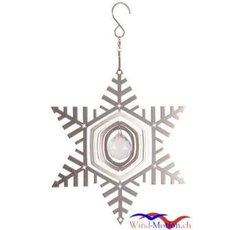 Edelstahlwindspiel Schneeflocke 20 cm