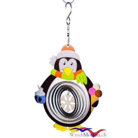 Edelstahlwindspiel Pinguin 18 cm